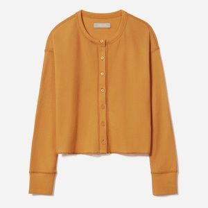Everlane the organic cotton waffle cardigan size small